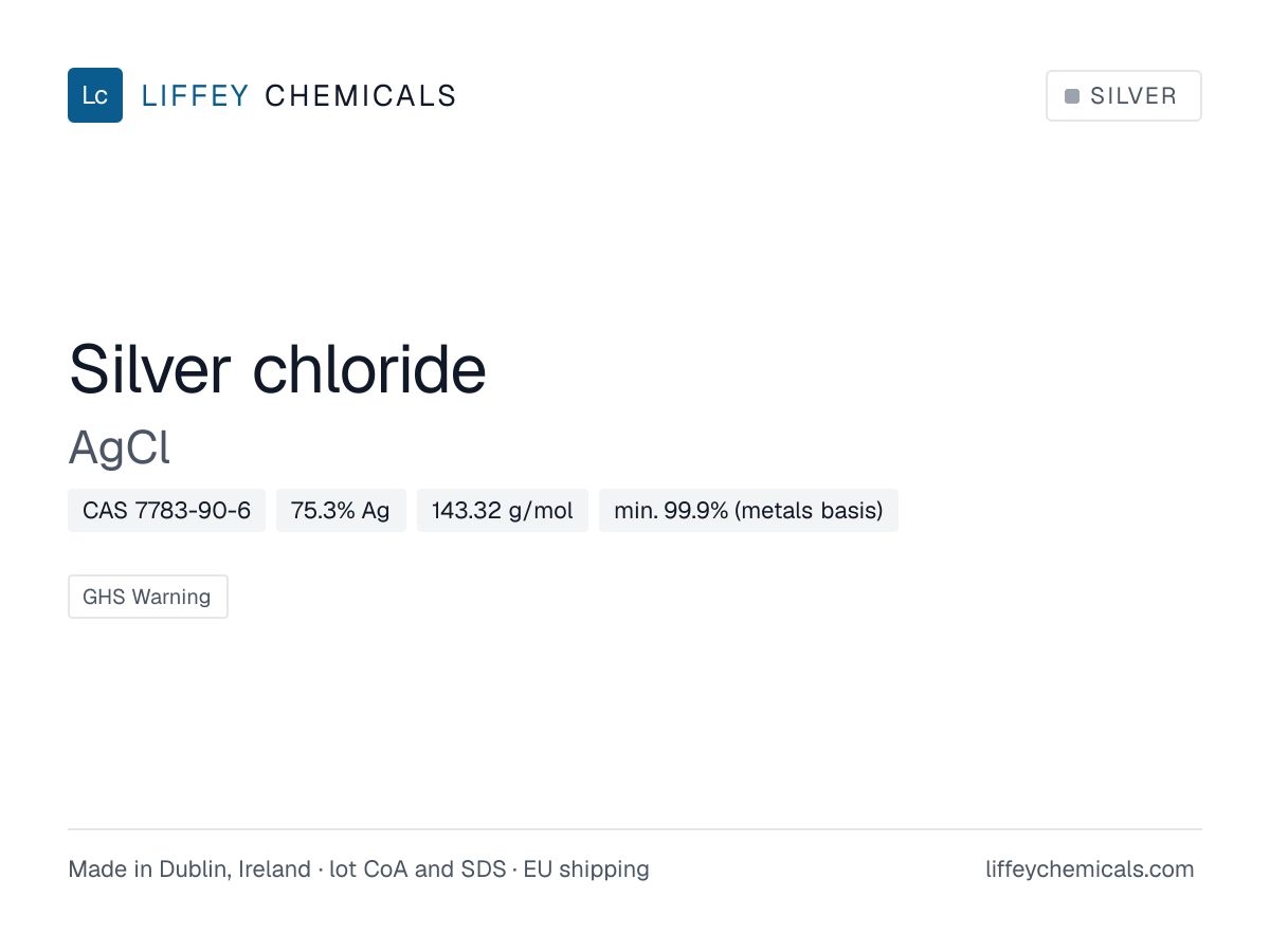 Silver chloride (AgCl), CAS 7783-90-6 — product card