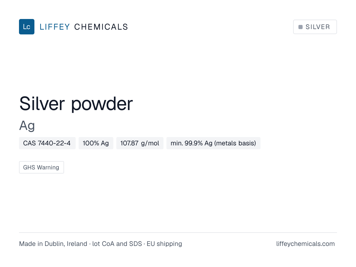Silver powder (Ag), CAS 7440-22-4 — product card
